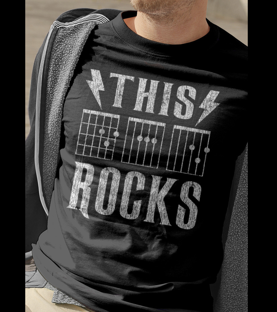 Vintage Guitar Dad This Rocks Chord Diagram T-Shirt