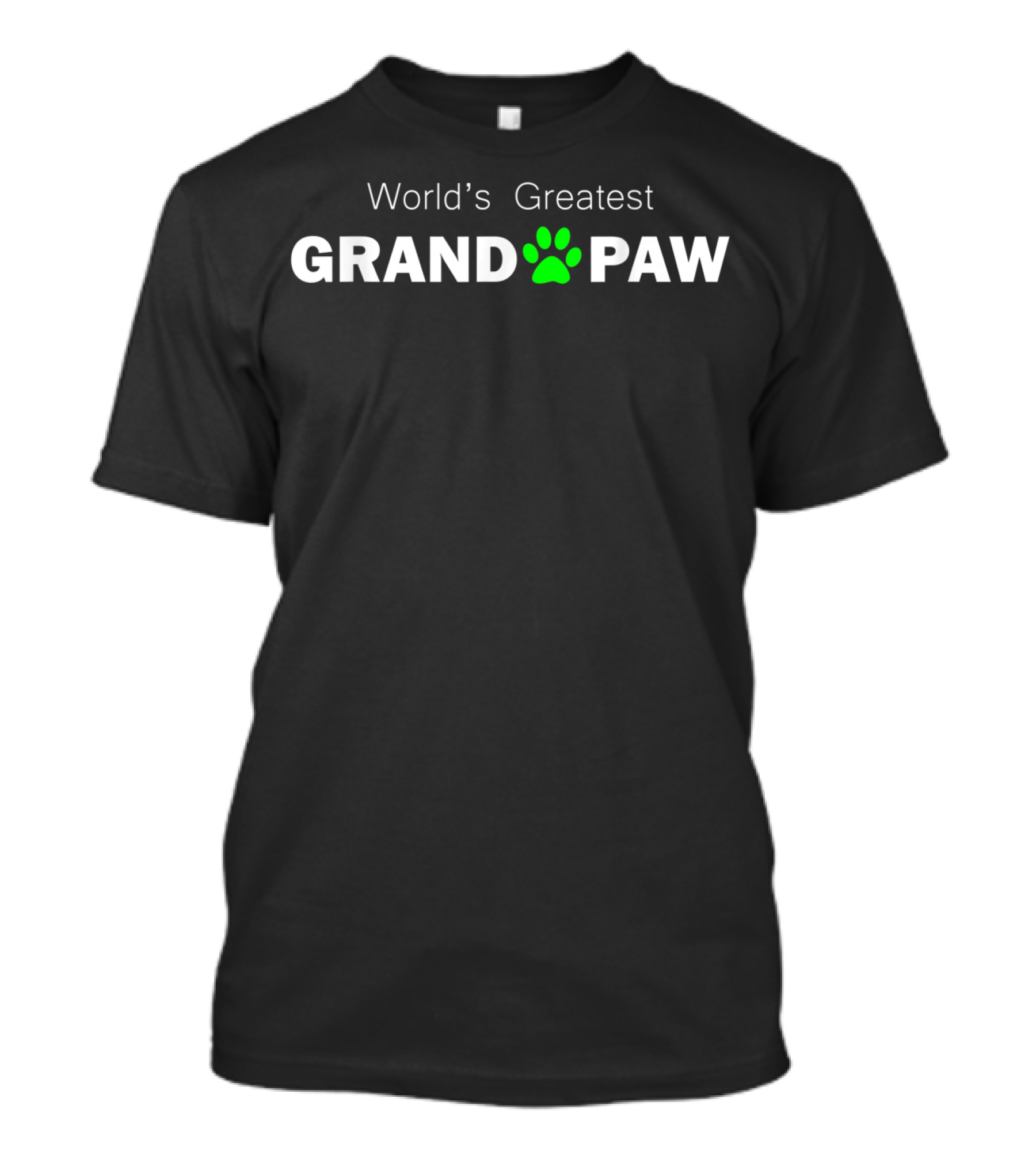 World's Greatest GrandPAW With Green Paw Prints T-Shirt