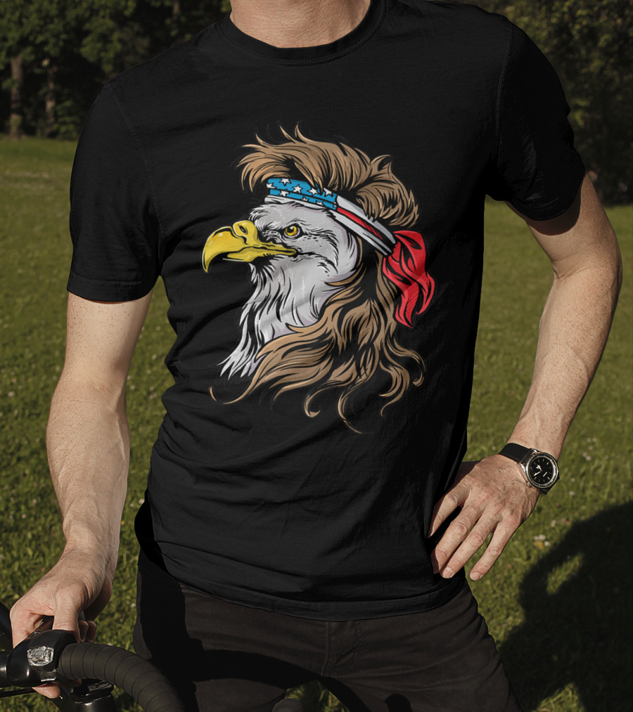 Mullet Eagle USA Bandana Freedom Bird T-Shirt