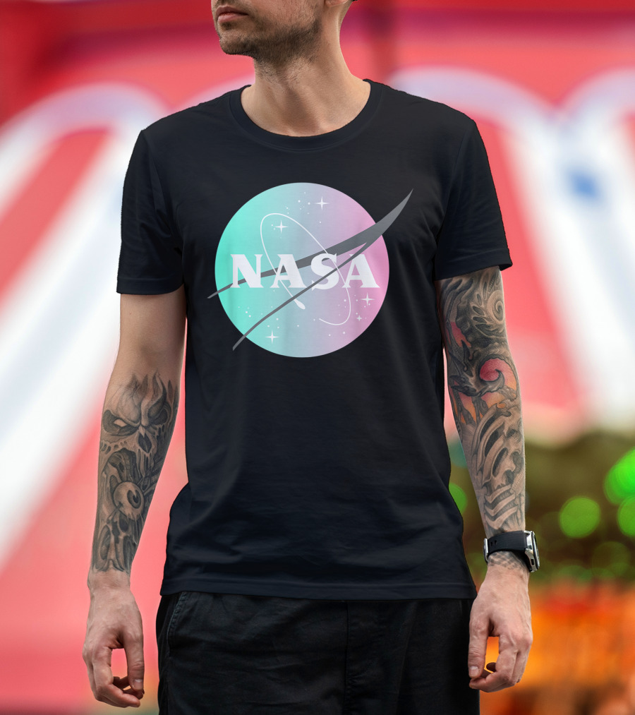 NASA Pastel Rainbow Classic Logo NASA Lover T-Shirt