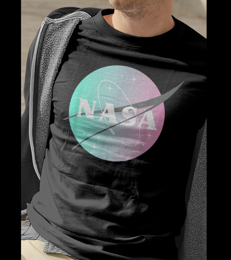 NASA Pastel Rainbow Classic Logo NASA Lover T-Shirt