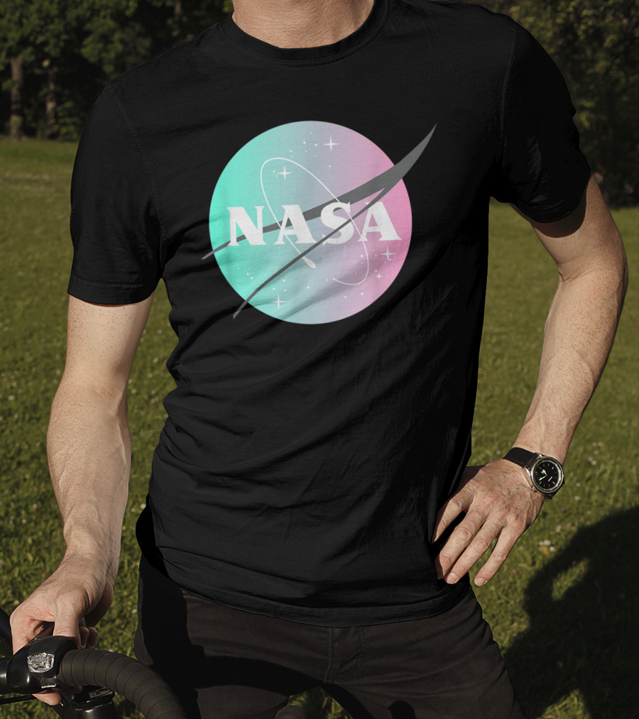 NASA Pastel Rainbow Classic Logo NASA Lover T-Shirt