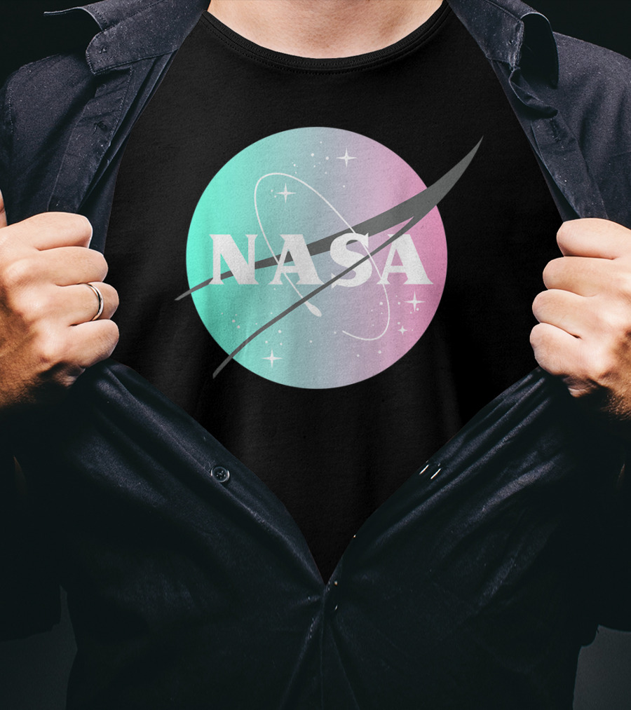 NASA Pastel Rainbow Classic Logo NASA Lover T-Shirt