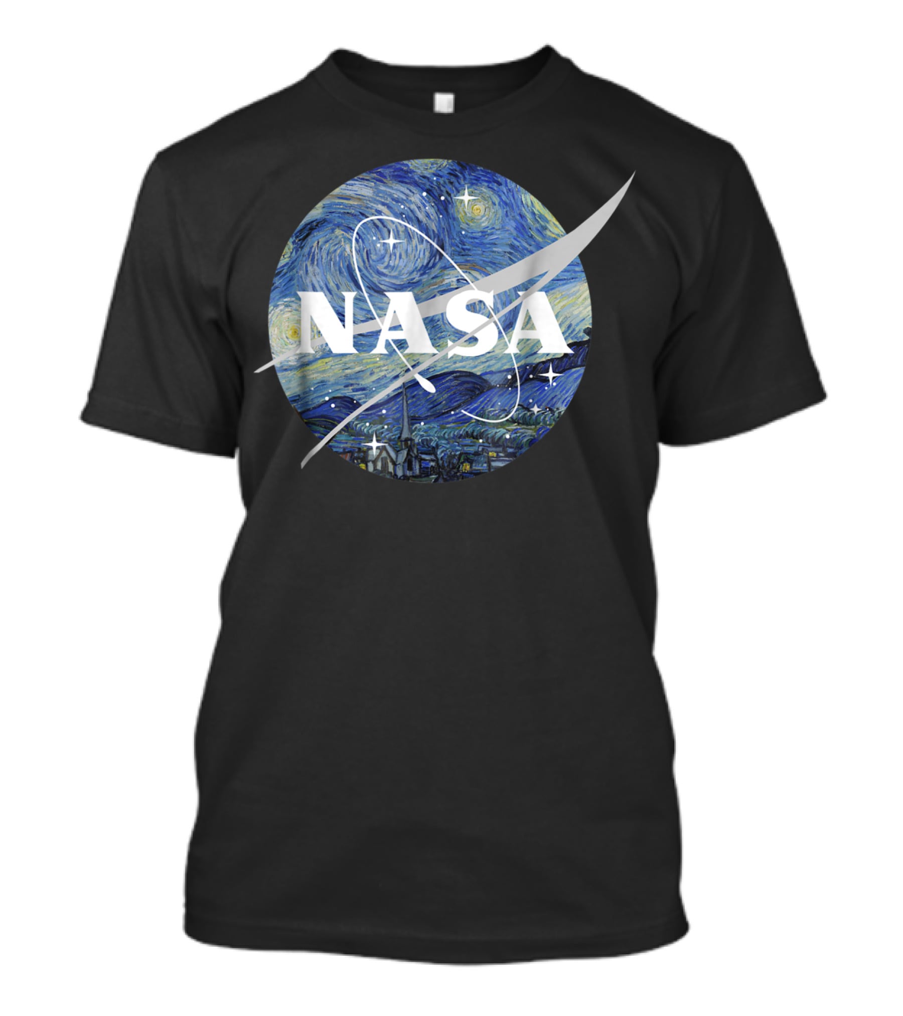 NASA Starry Night Van Gogh Circle Emblem T-Shirt