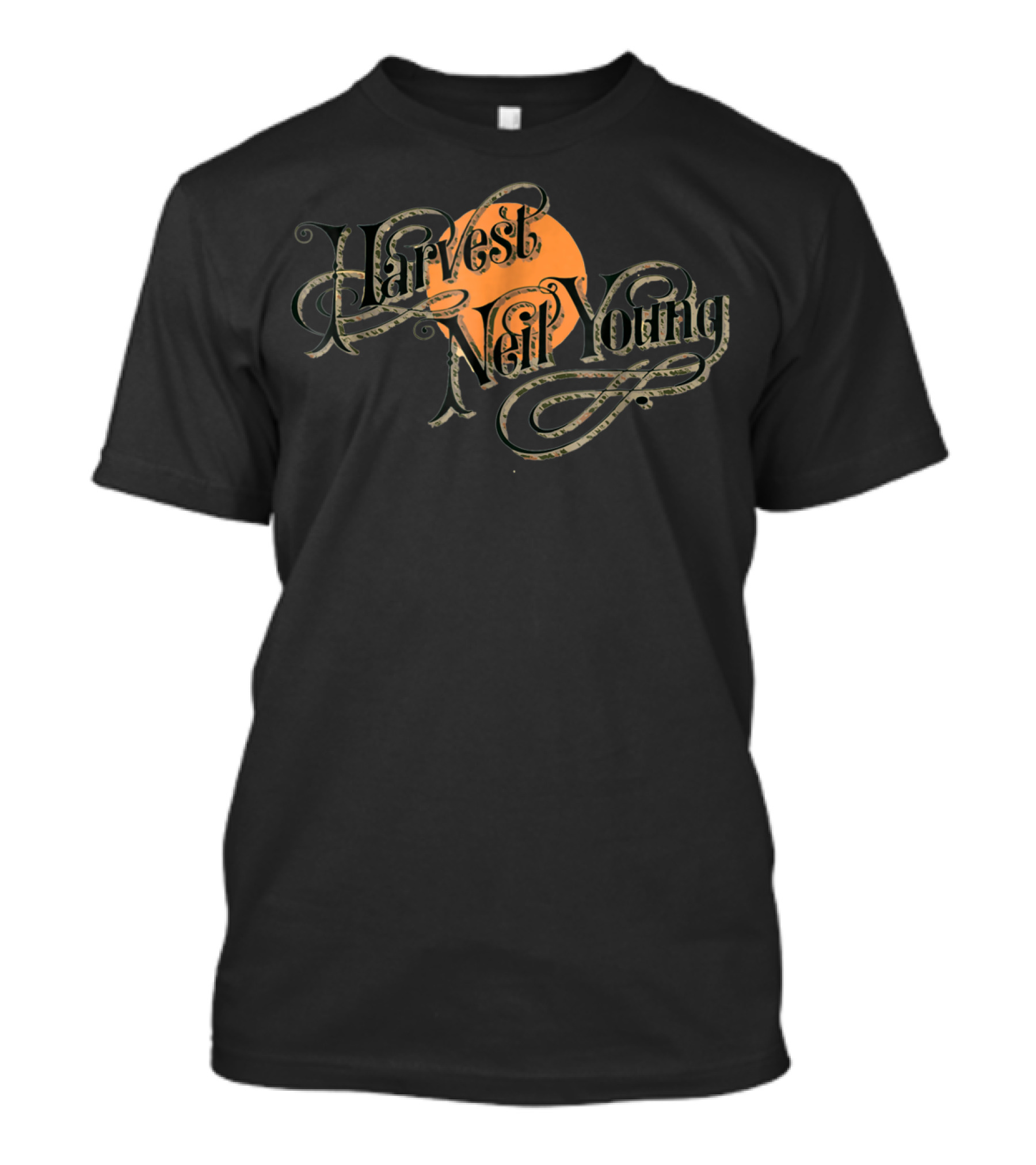 Neil Young Harvest Vintage Style Orange Moon T-Shirt