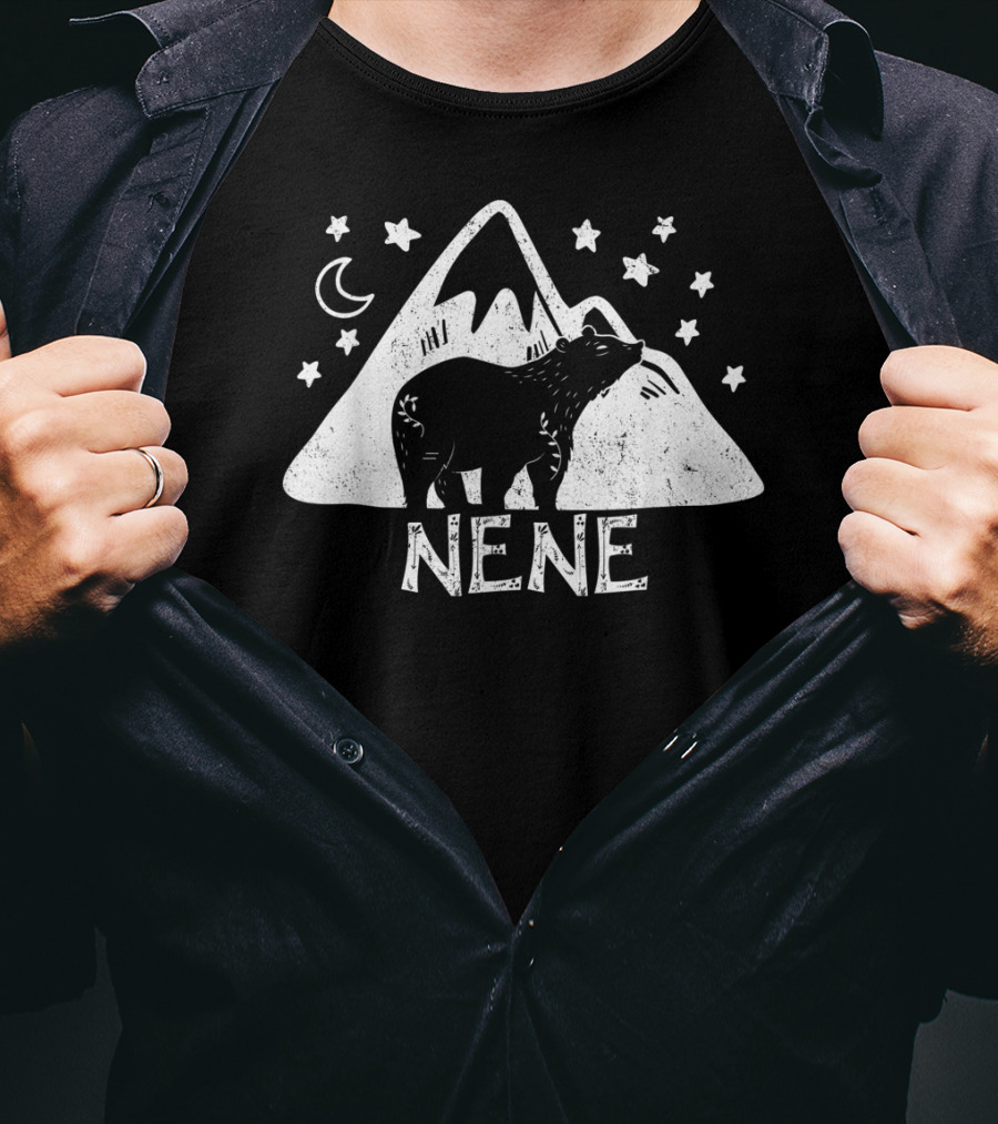 NENE Bear Floral Mountain Stars Moon T-Shirt