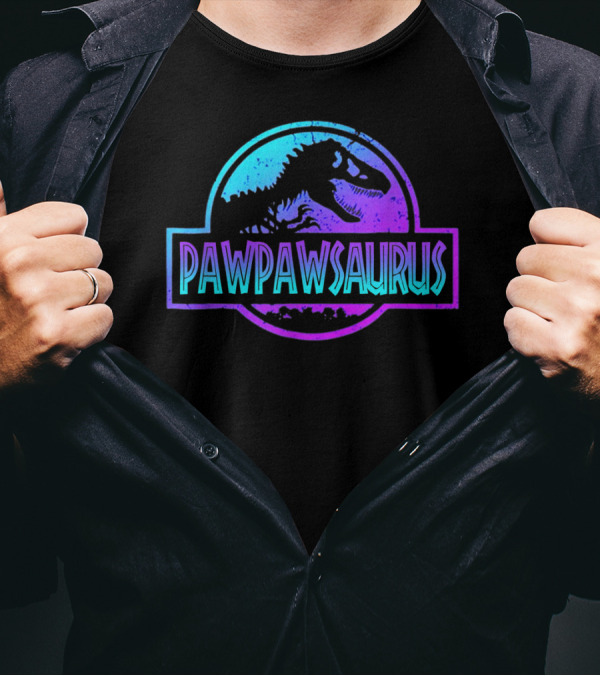 Pawpawsaurus Funny Dinosaur Dad Jurassic T-Shirt