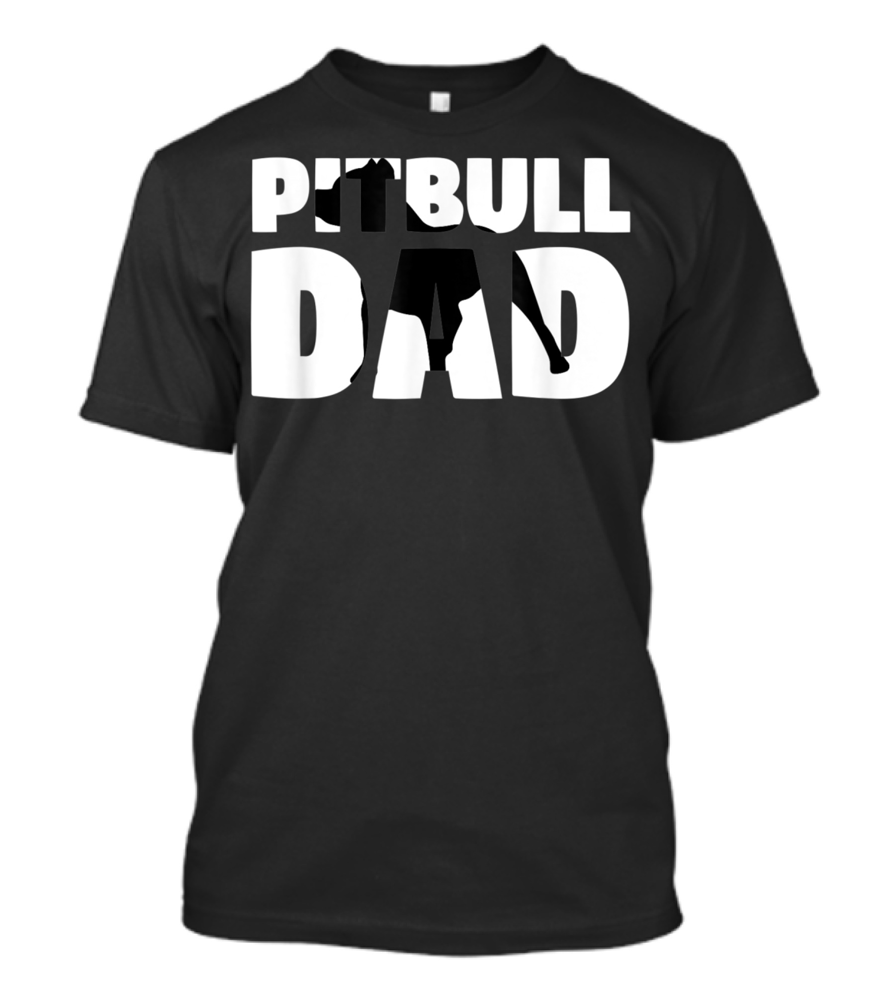 Pitbull Dad Silhouette Dog Father T-Shirt