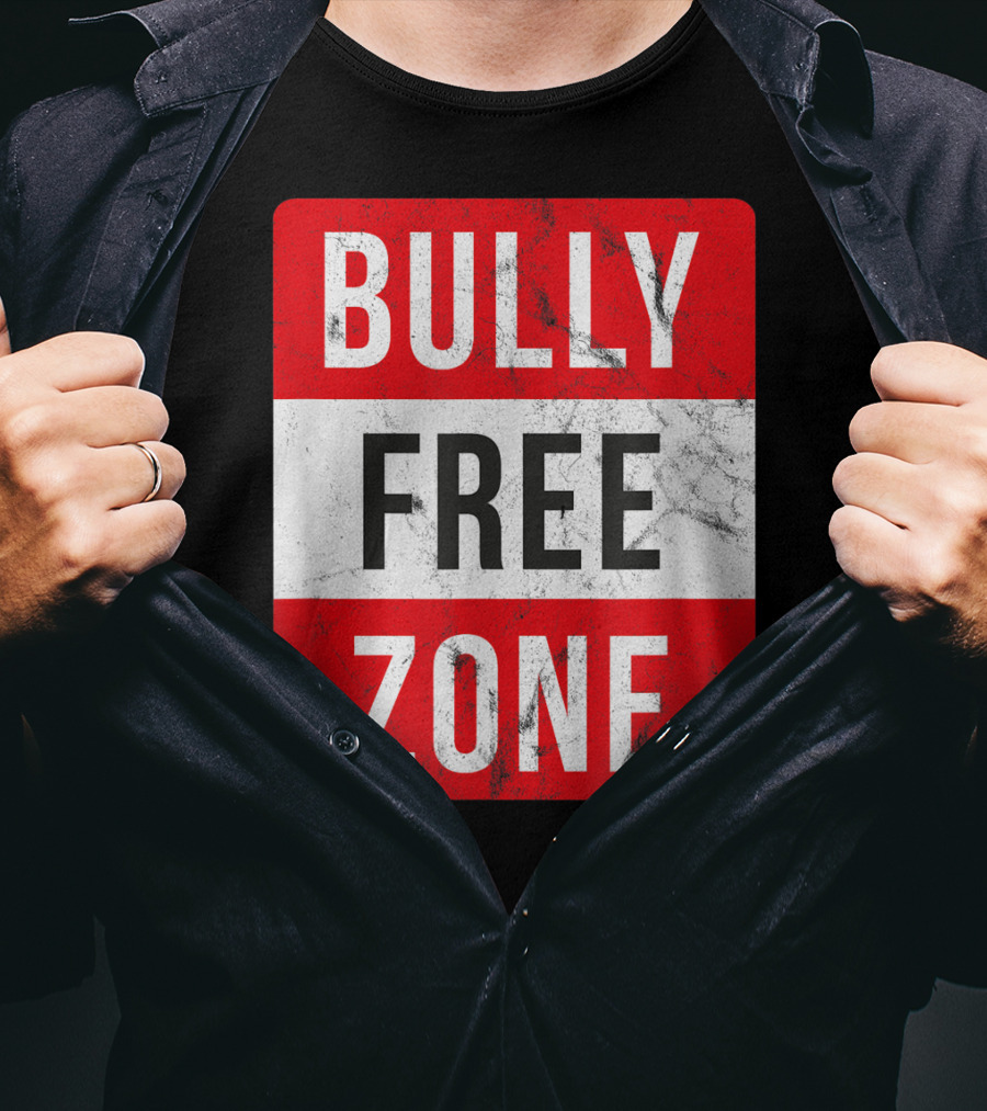 Bully Free Zone Red Anti Bullying Awareness T-Shirt