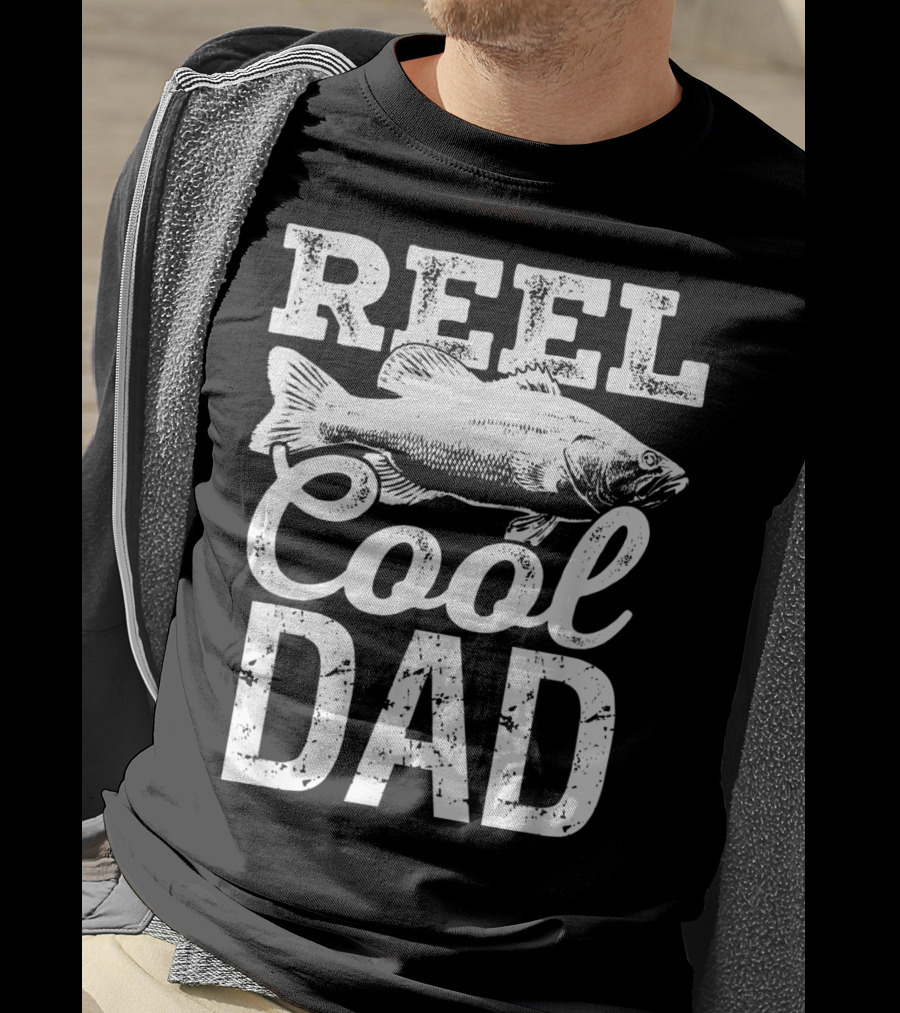 Reel Cool Dad Fishing Outdoor Angler Fish T-Shirt
