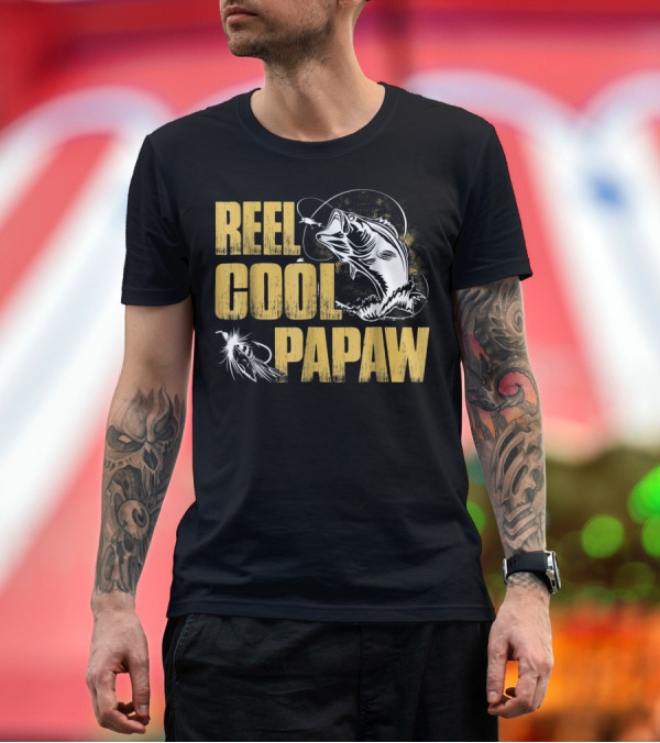 Premium T-Shirt: Reel Cool Papaw Fishing Bass Jumping Lure T-Shirt Reel Cool Papaw Fishing Bass Jumping Lure T-Shirt