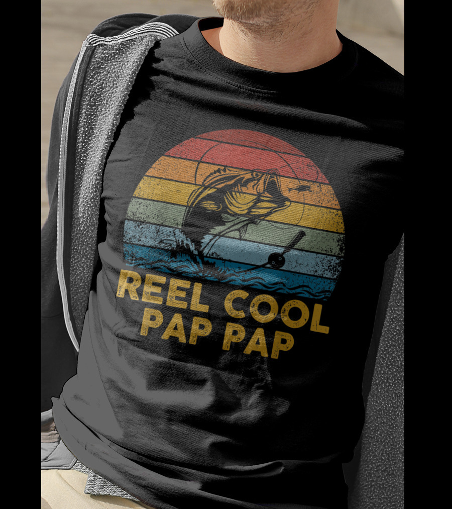 Reel Cool Pap Pap Retro Vintage Fishing T-Shirt