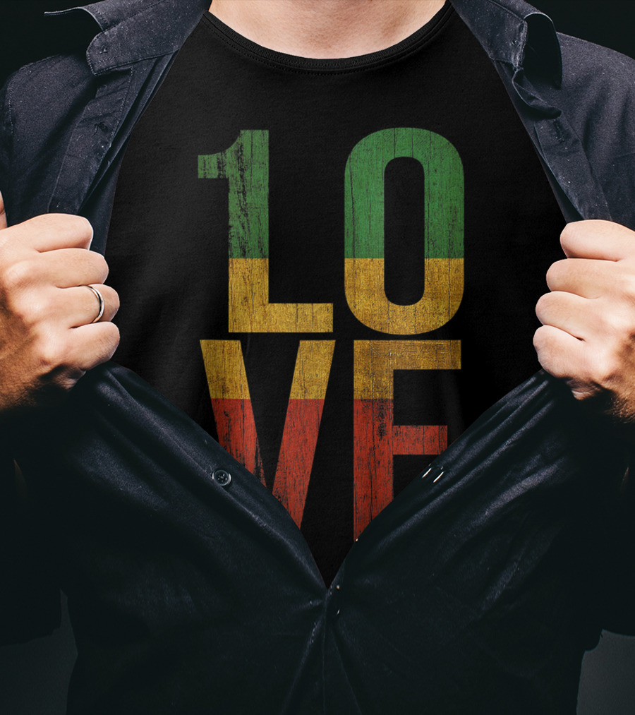 Roots Rock Reggae 1 Love Rasta Colors T-Shirt