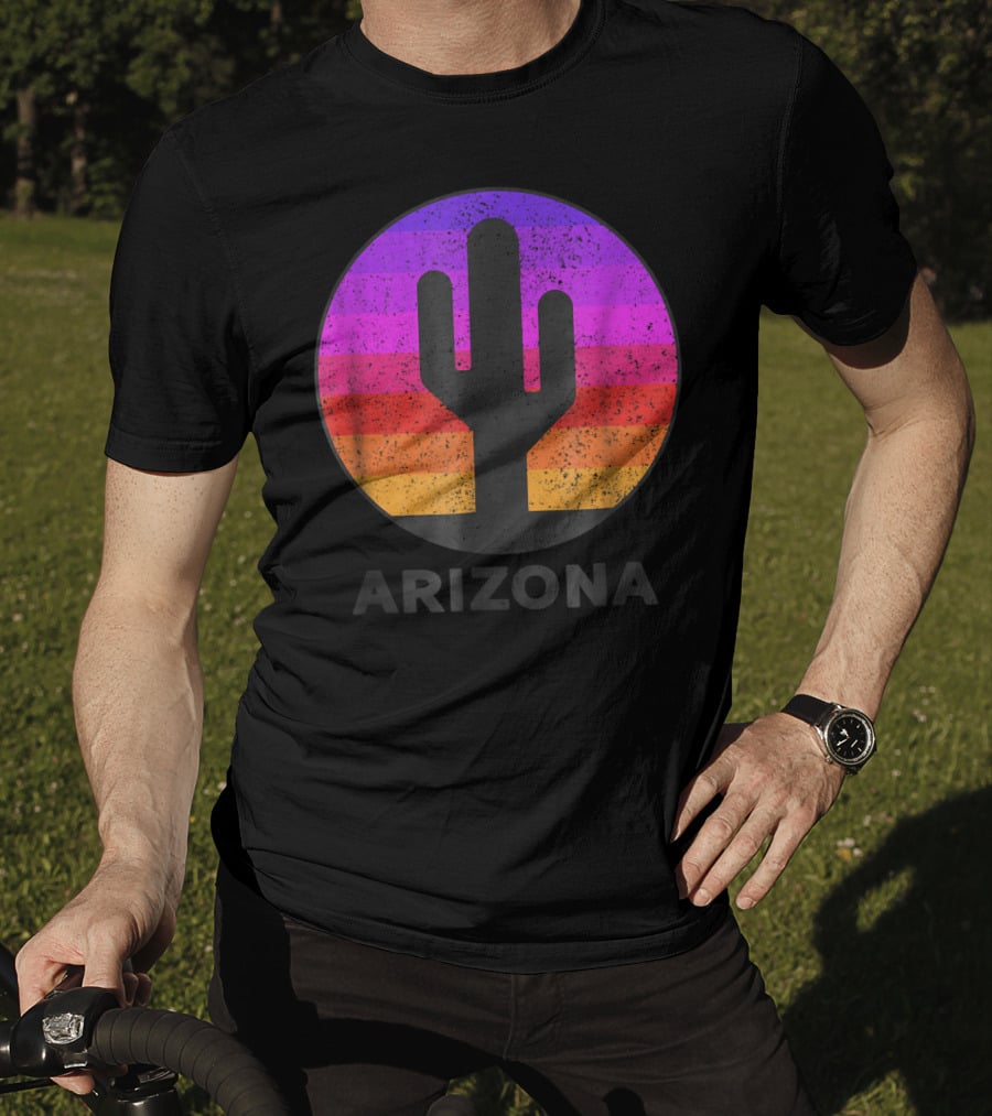 Arizona Saguaro Cactus Vintage Sunset T-Shirt
