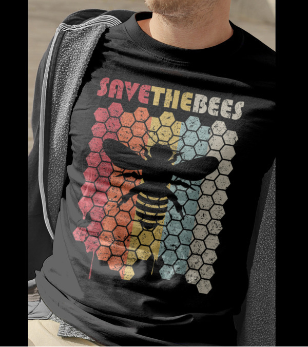 SAVETHEBEES Hexagonal Rainbow T-Shirt