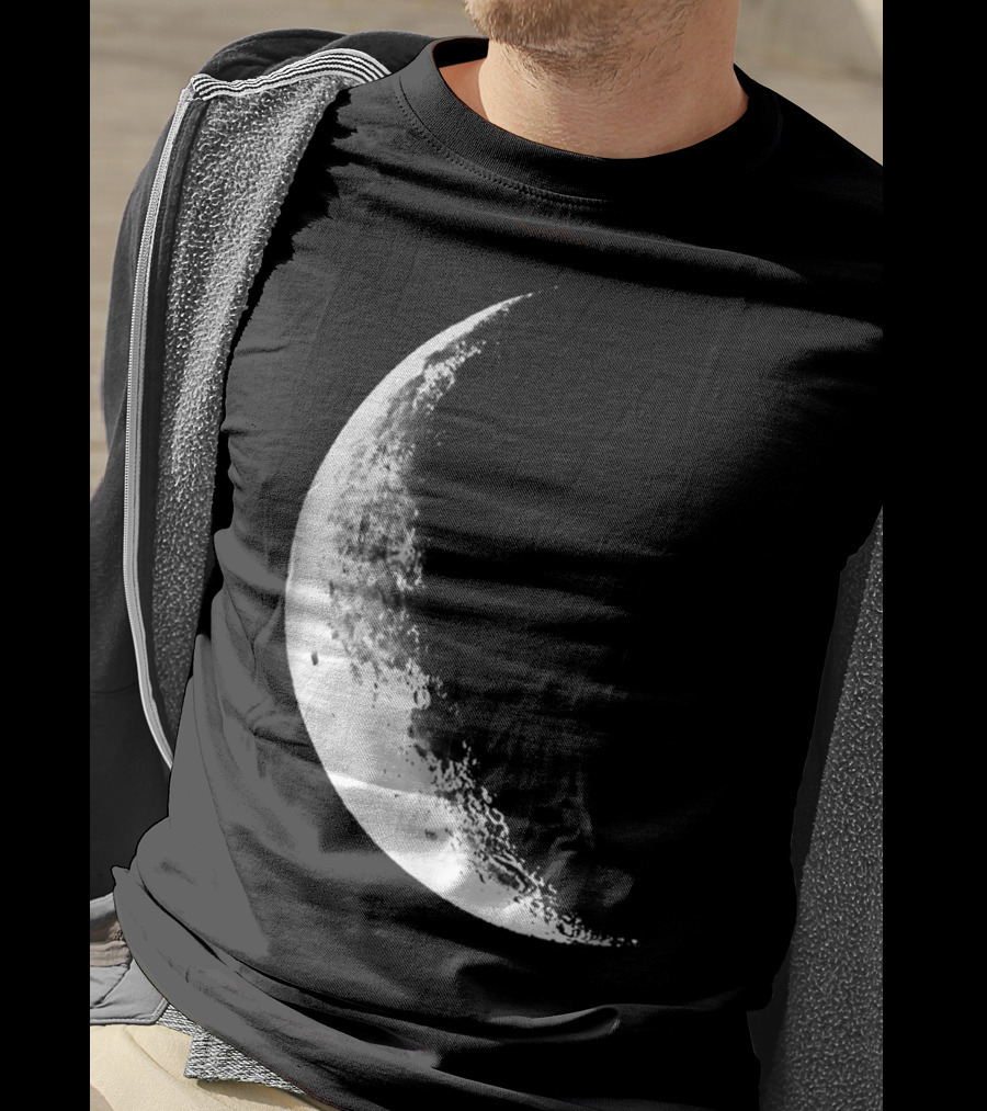 Shiny Moon Half Moon Crescent Moon Lunar Phases T-Shirt