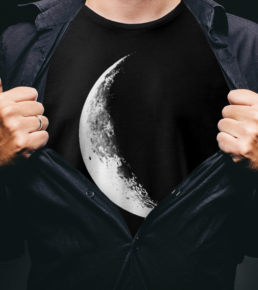 Shiny Moon Half Moon Crescent Moon Lunar Phases T-Shirt