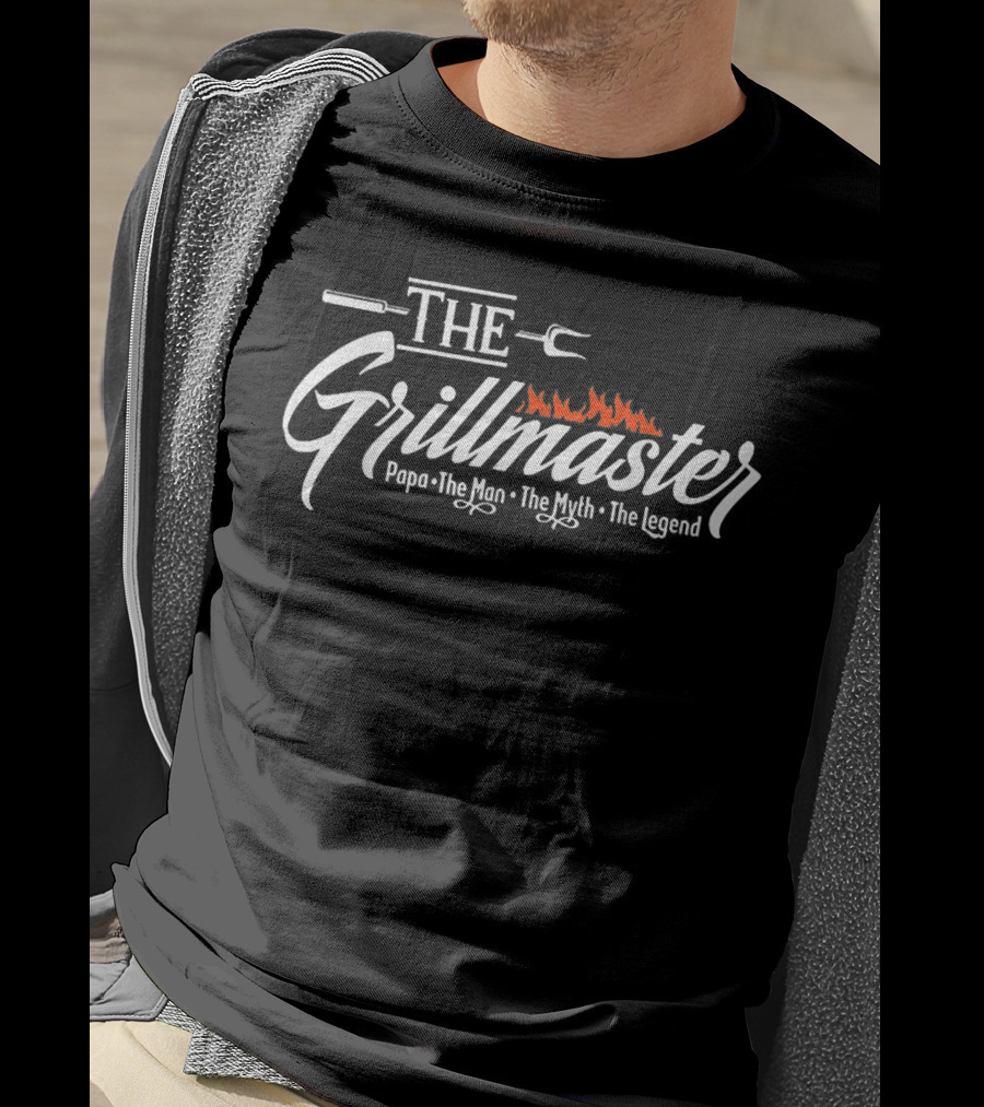 The Grillmaster The Man The Myth The Legend Papa BBQ T-Shirt