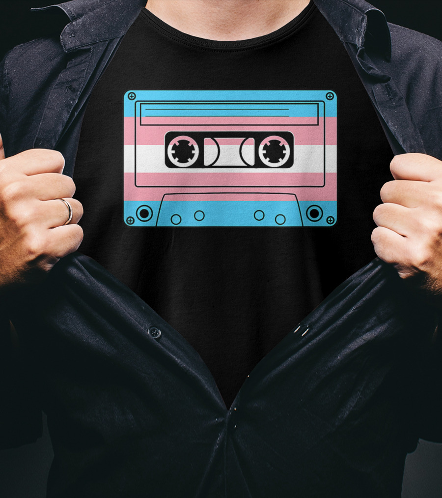 Transgender Pride Month Trans Flag Cassette Tape T-Shirt