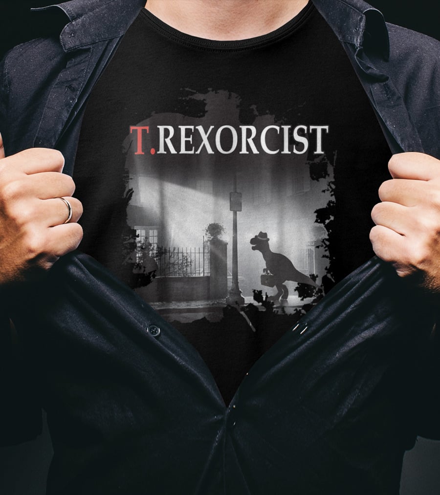 T. Rexorcist Tyrannosaurus Rex Dinosaur Movie T-Shirt