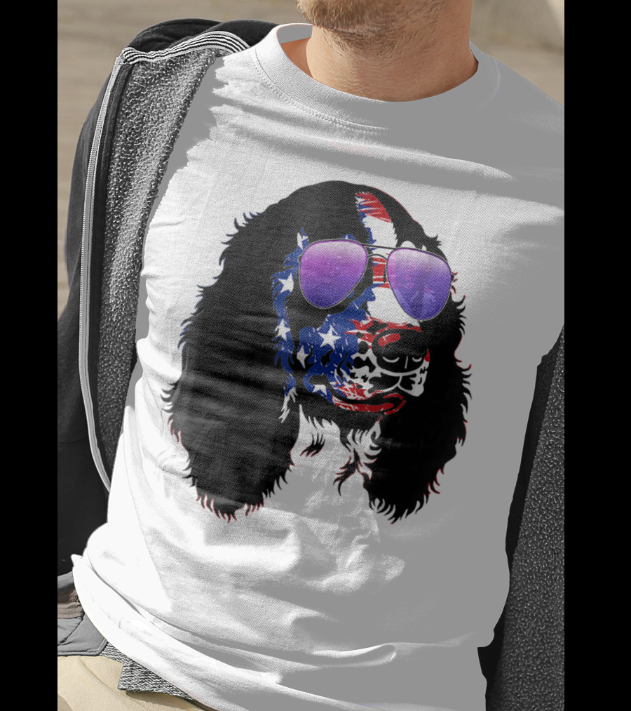 US Flag English Springer Spaniel With Sunglasses T-Shirt