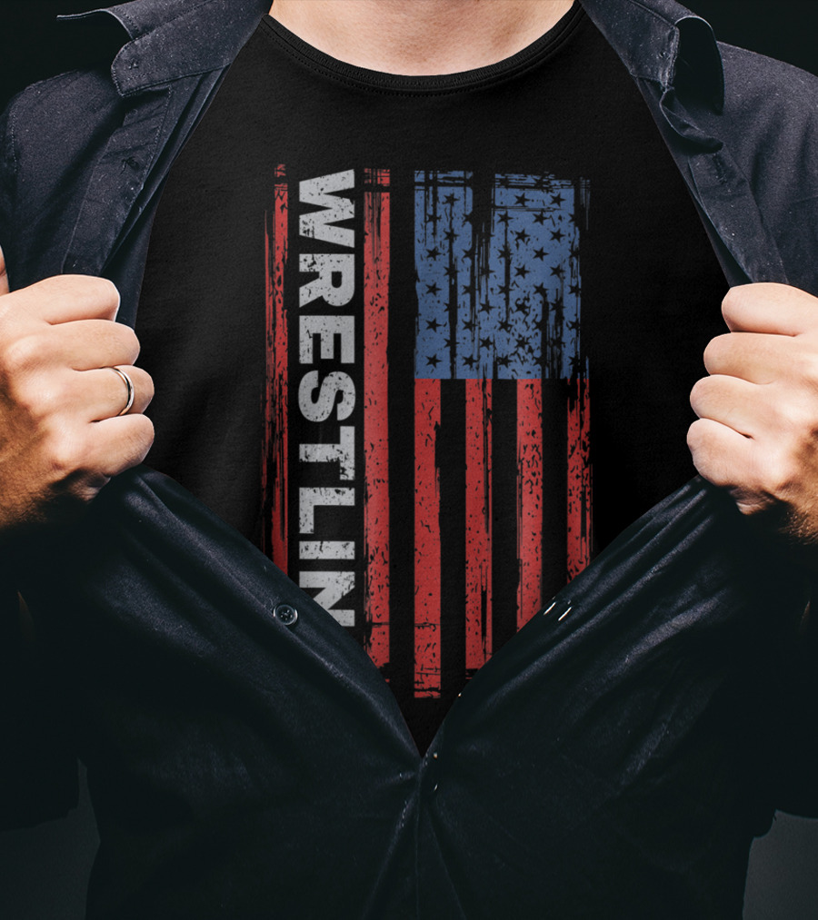 Wrestling USA Flag T-Shirt