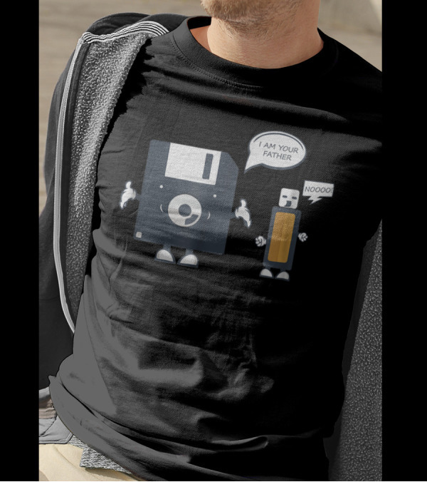 USB Floppy Disk I Am Your Father Noooo Funny Nerd T-Shirt