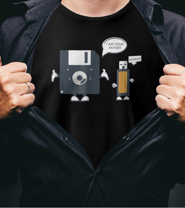 USB Floppy Disk I Am Your Father Noooo Funny Nerd T-Shirt