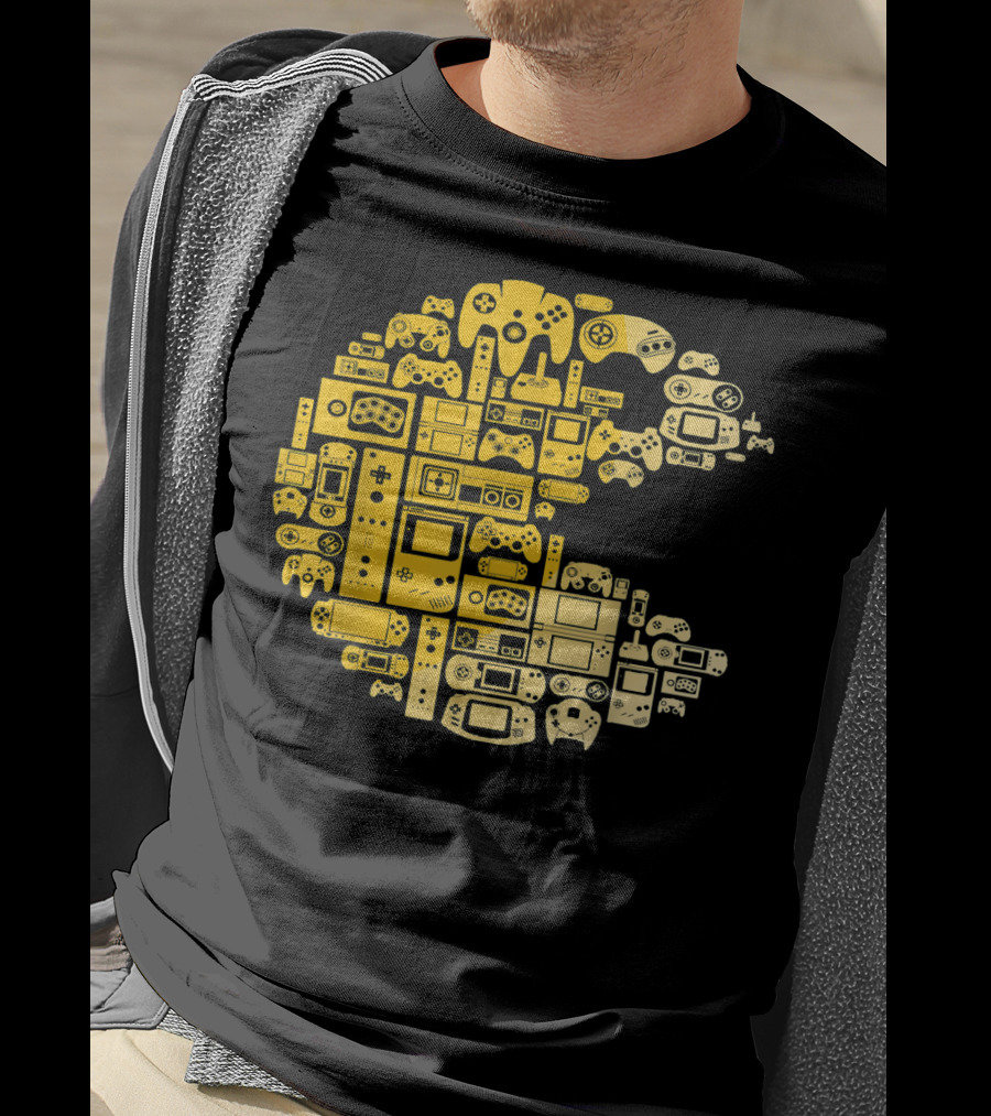 Funny Video Gamer Controllers Pac-Man Compilation For Video Game Players T-Shirt
