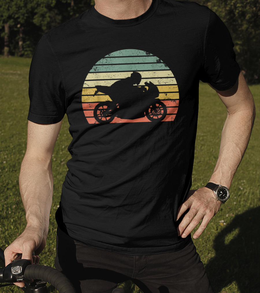 Vintage Biker Motorcycle Retro Sunburst T-Shirt