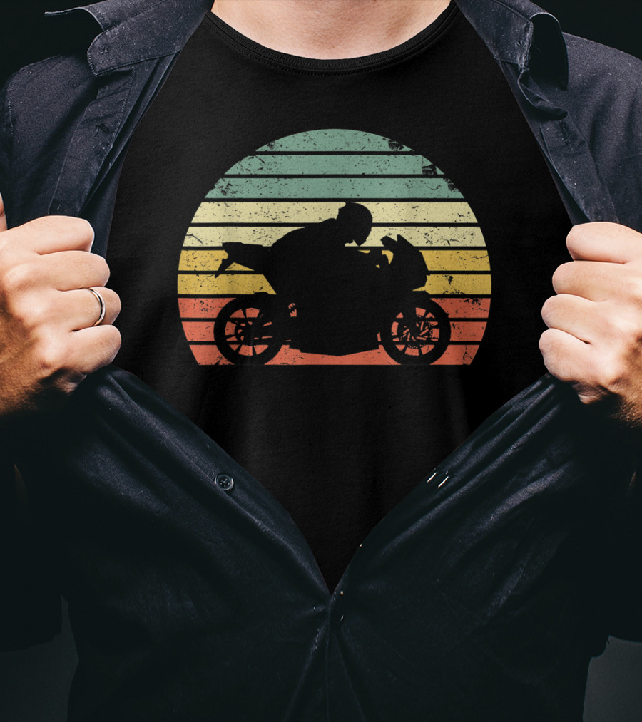 Vintage Biker Motorcycle Retro Sunburst T-Shirt
