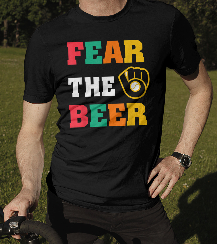 Fear The Beer Brewers Vintage Baseball Glove T-Shirt