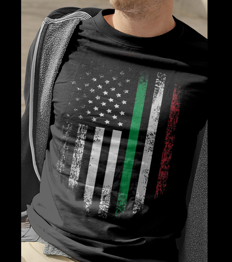 Vintage Italian Roots American Grown Italia USA Flag Colors T-Shirt