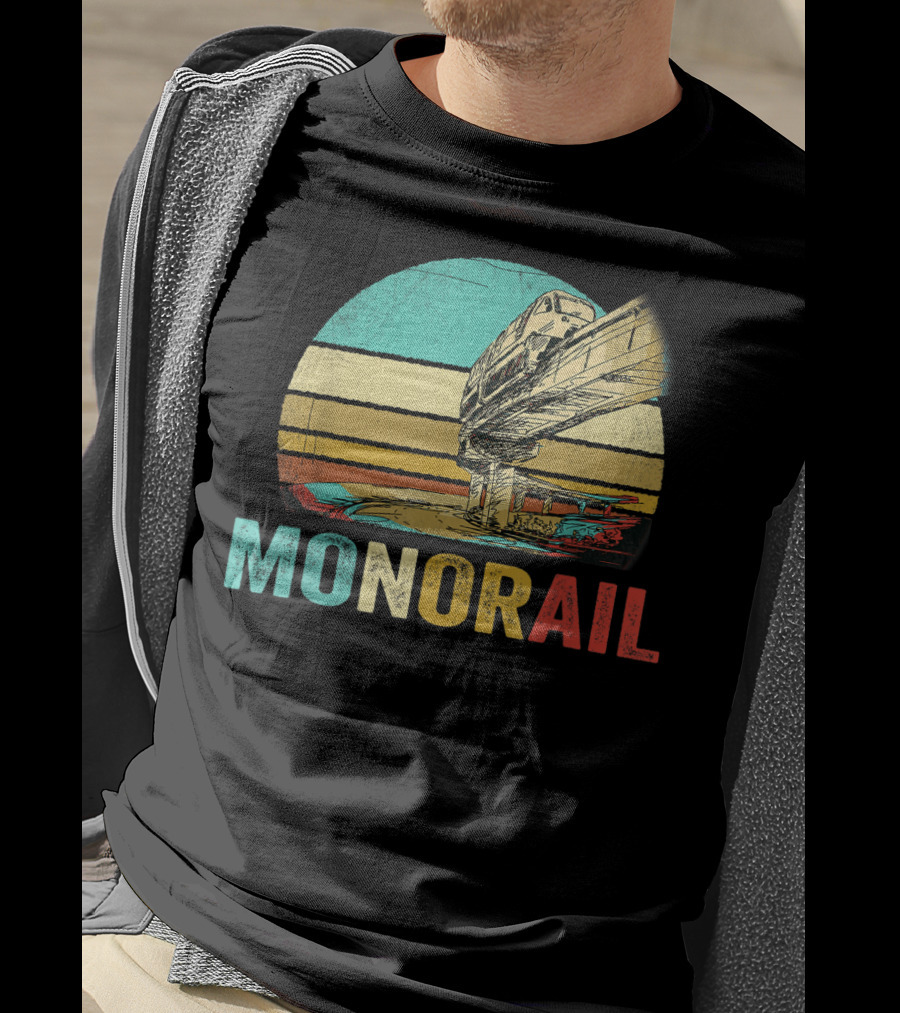 Monorail Retro Colorful Sunset T-Shirt