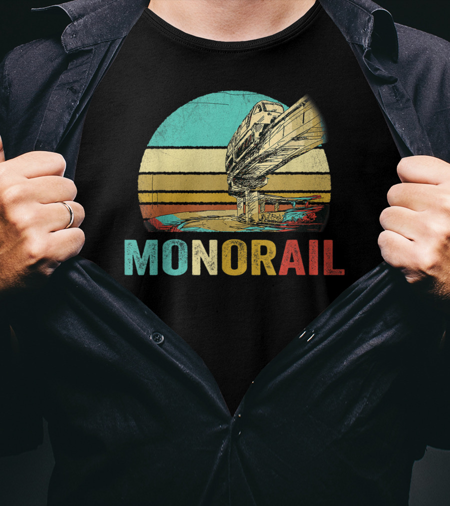 Monorail Retro Colorful Sunset T-Shirt