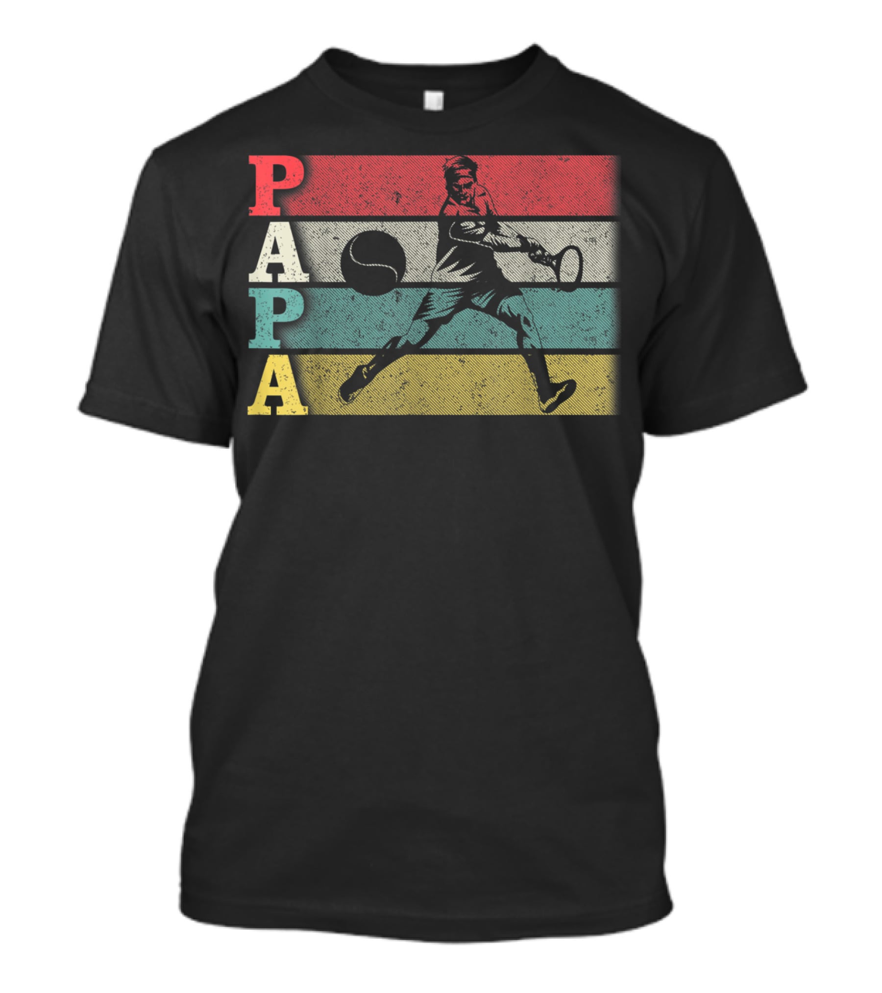 Vintage Tennis Papa Retro DadFather's Day Tennis Player T-Shirt