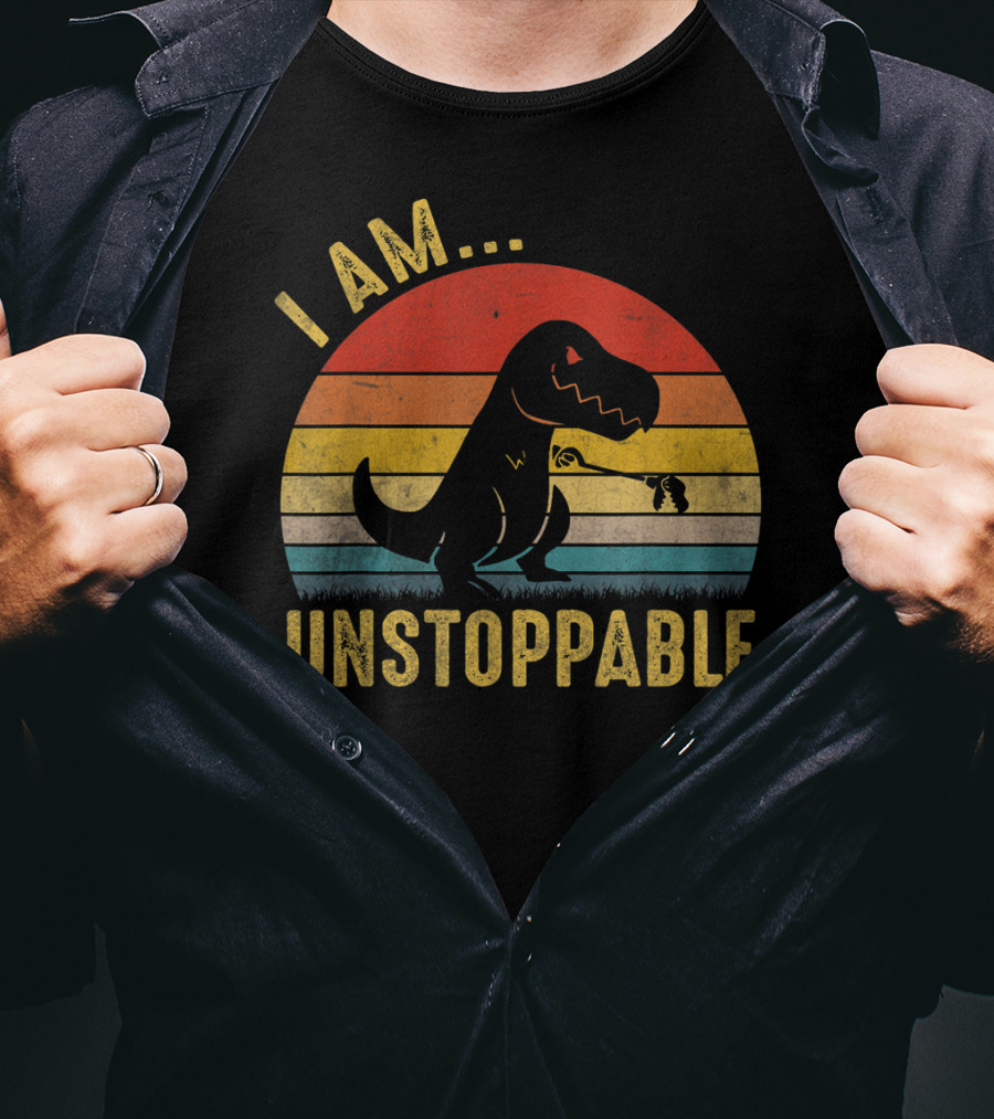 I Am Unstoppable Vintage Funny Rex Dinosaur T-Shirt