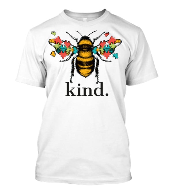 Autism Awareness Kind Bee With Puzzle Piece Wings T-Shirt