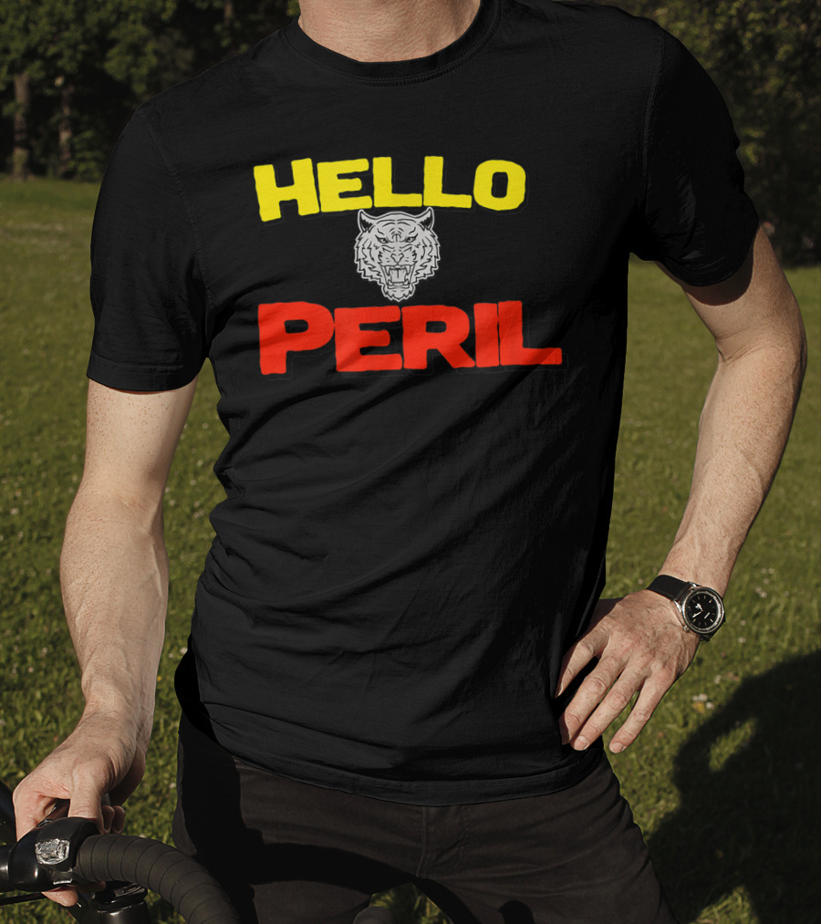 Hello Peril Band Logo Tiger Head T-Shirt