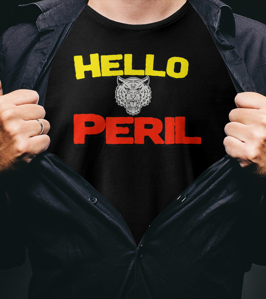 Hello Peril Band Logo Tiger Head T-Shirt