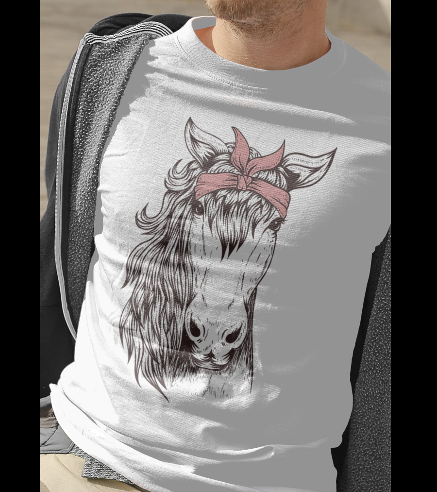 Horse Bandana Illustration For Horseback Riding Enthusiasts T-Shirt