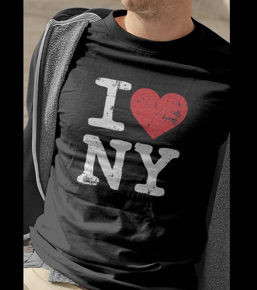 I Love NY Vintage Black Souvenir Tourism T-Shirt