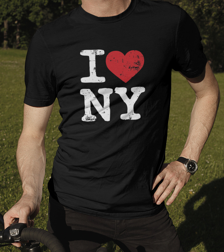 I Love NY Vintage Black Souvenir Tourism T-Shirt