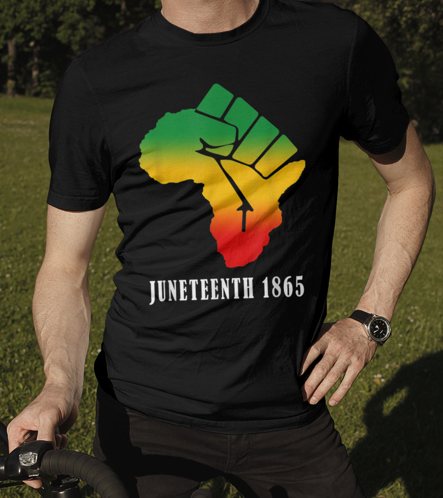 Juneteenth 1865 Ancestors Black African Map American Fist T-Shirt
