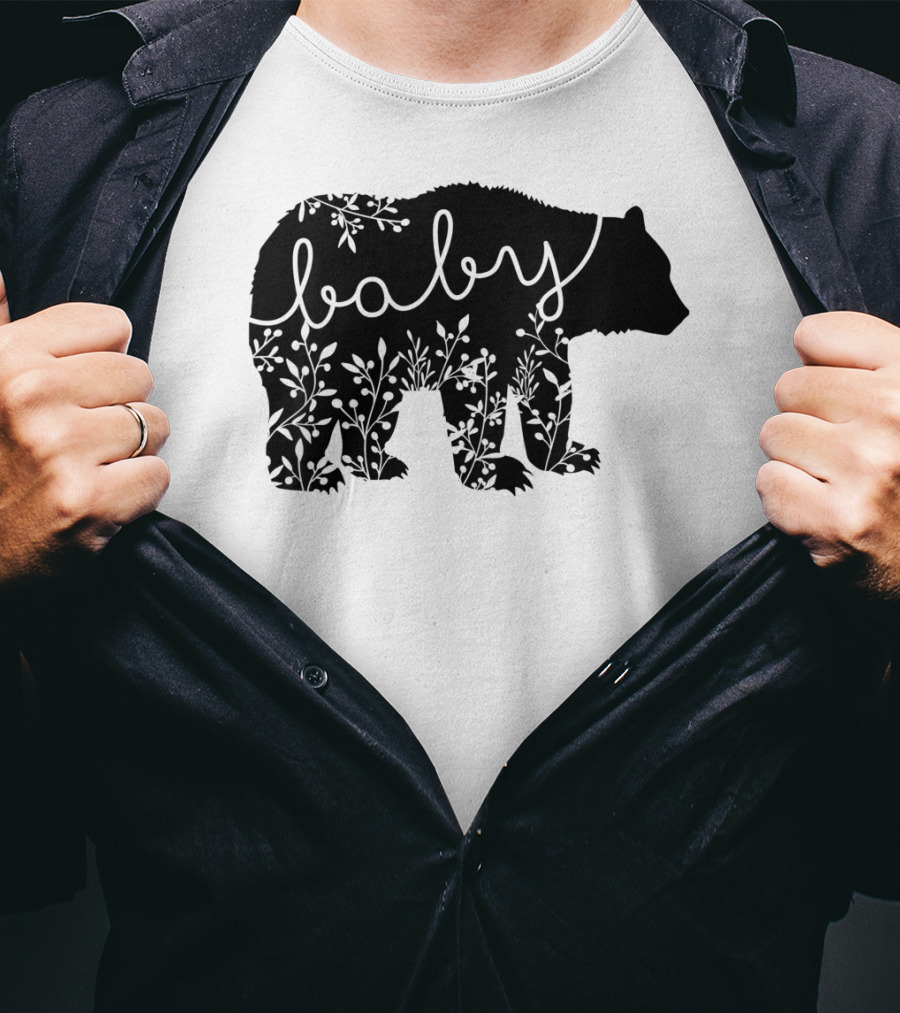 Baby Bear Floral Kids Camping Cute Matchin T-Shirt