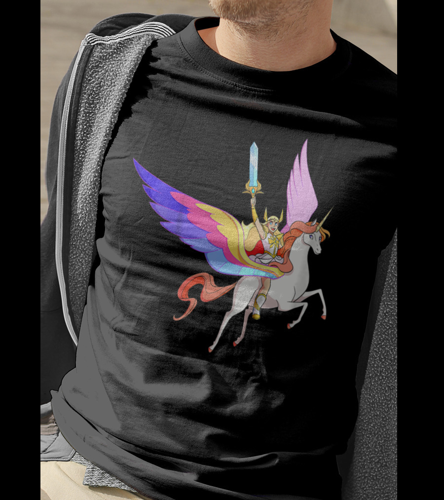 She Ra Kids DreamWorks Action Adventure With Swift Wind Pegasus T-Shirt
