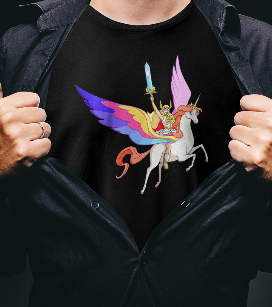 She Ra Kids DreamWorks Action Adventure With Swift Wind Pegasus T-Shirt