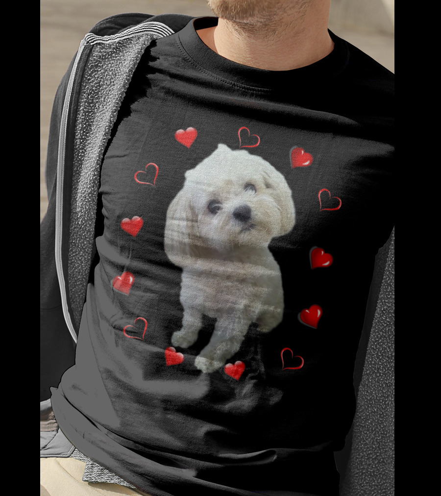 Maltese Dog Lover Puppy Owner Maltipoo Mix Fans Heart T-Shirt
