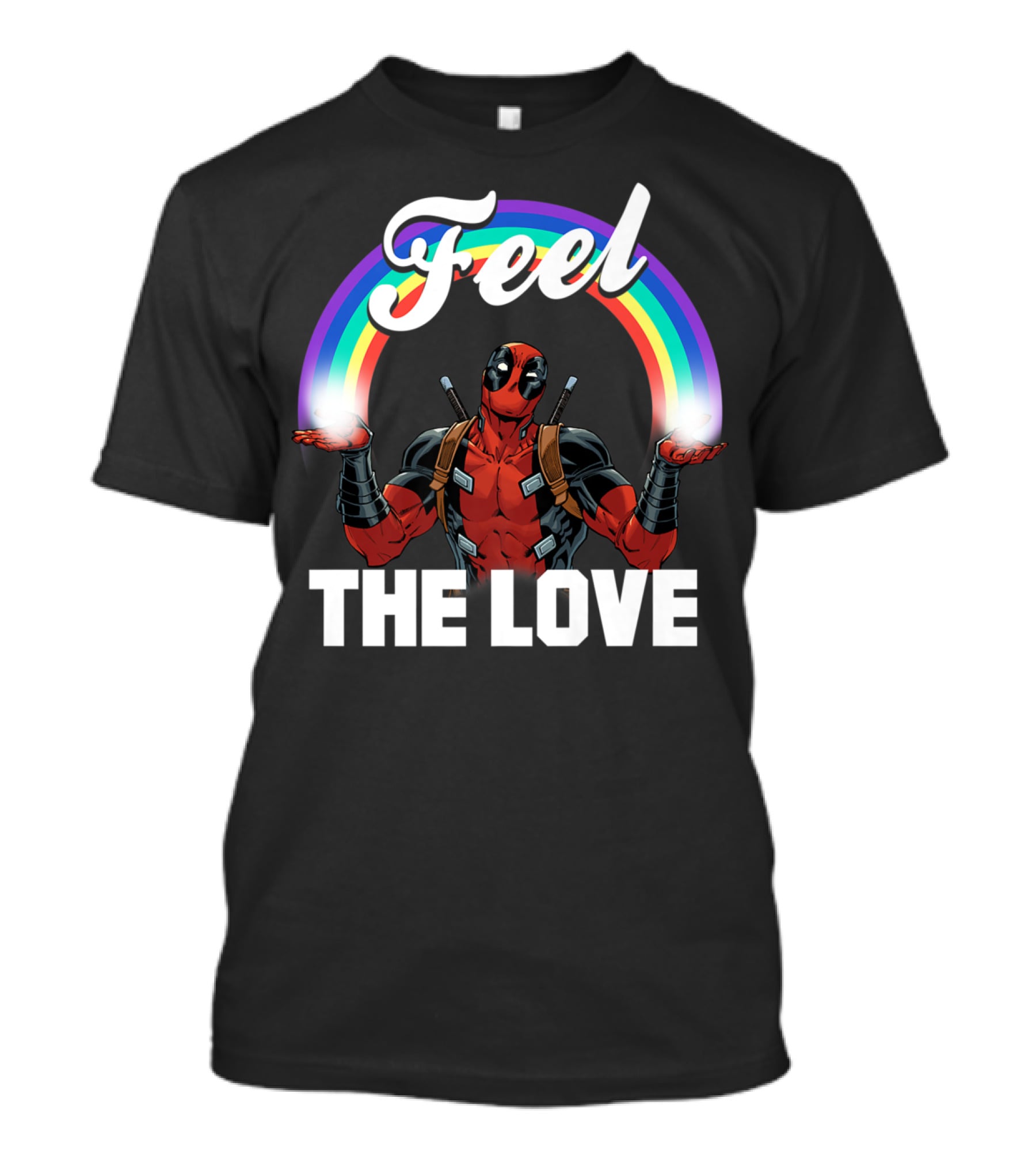 Marvel Deadpool Feel The Love Rainbow T-Shirt