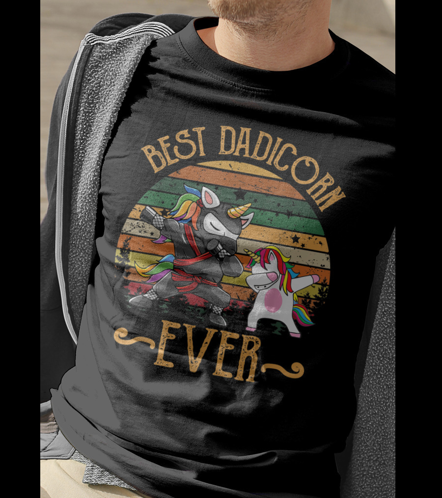 Best Dadicorn Ever Unicorn Dad Baby Fathers T-Shirt